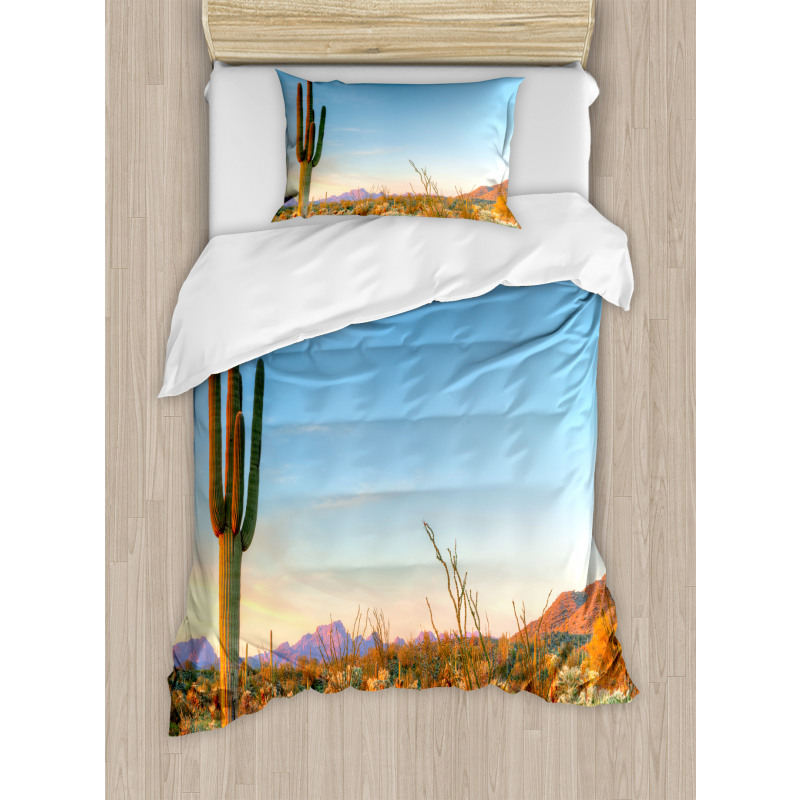 Cactus Sunset Landscape Duvet Cover Set