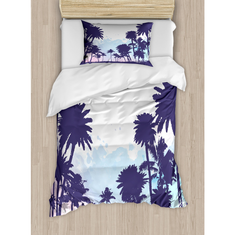Palm Trees South Forest Duvet Cover Set