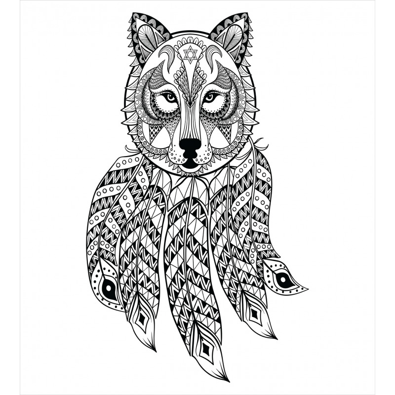 Native America Wolf Head Duvet Cover Set