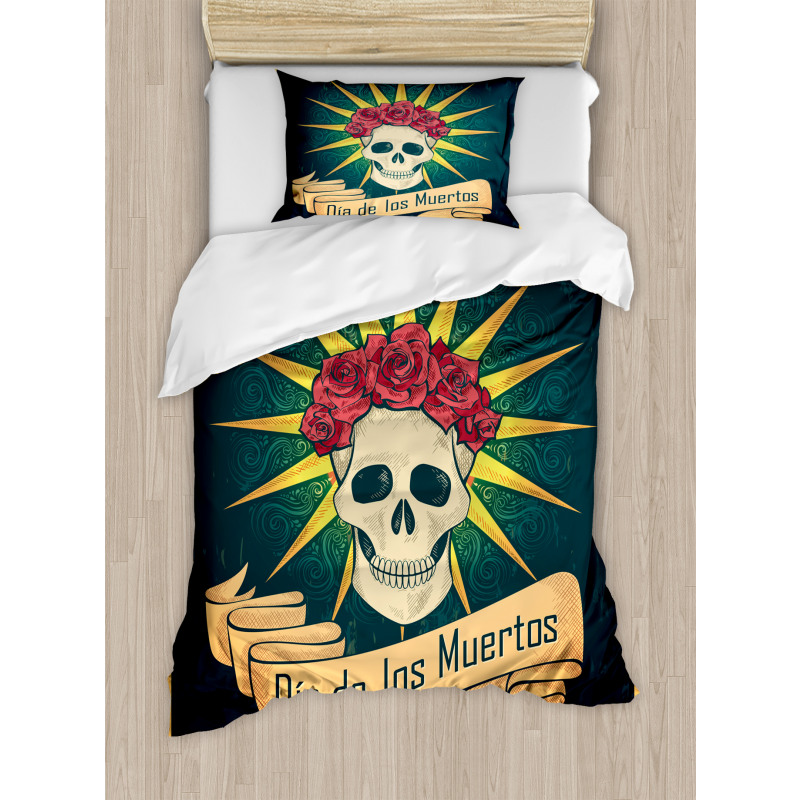 Day of Dead Grunge Duvet Cover Set