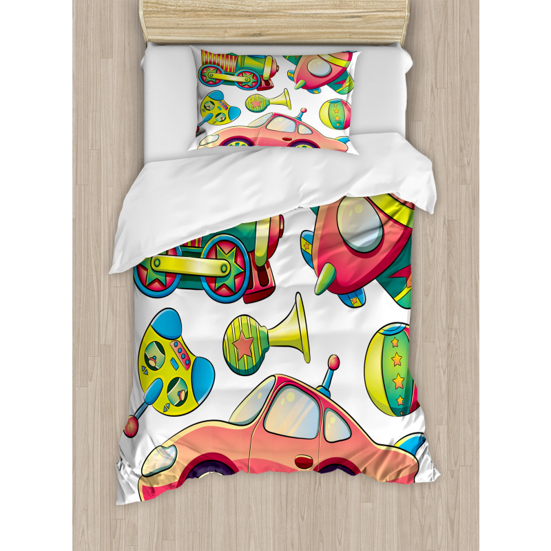 Balls Auto Tire Cartoon Duvet Cover Set