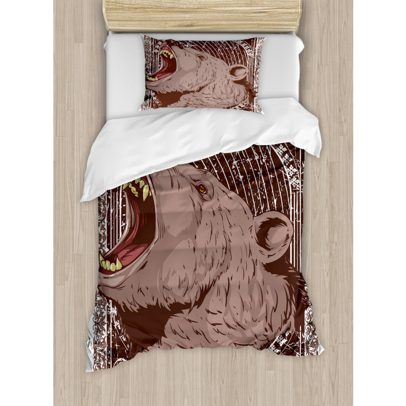 Growling Grizzly Bear Duvet Cover Set