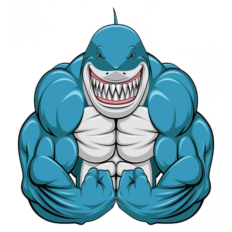 Toothy White Shark Smiling Duvet Cover Set