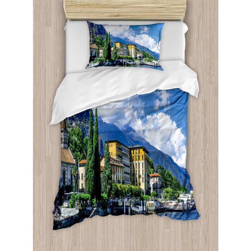 Landscape of Lake Como Duvet Cover Set