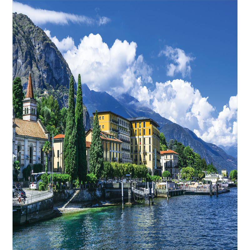 Landscape of Lake Como Duvet Cover Set