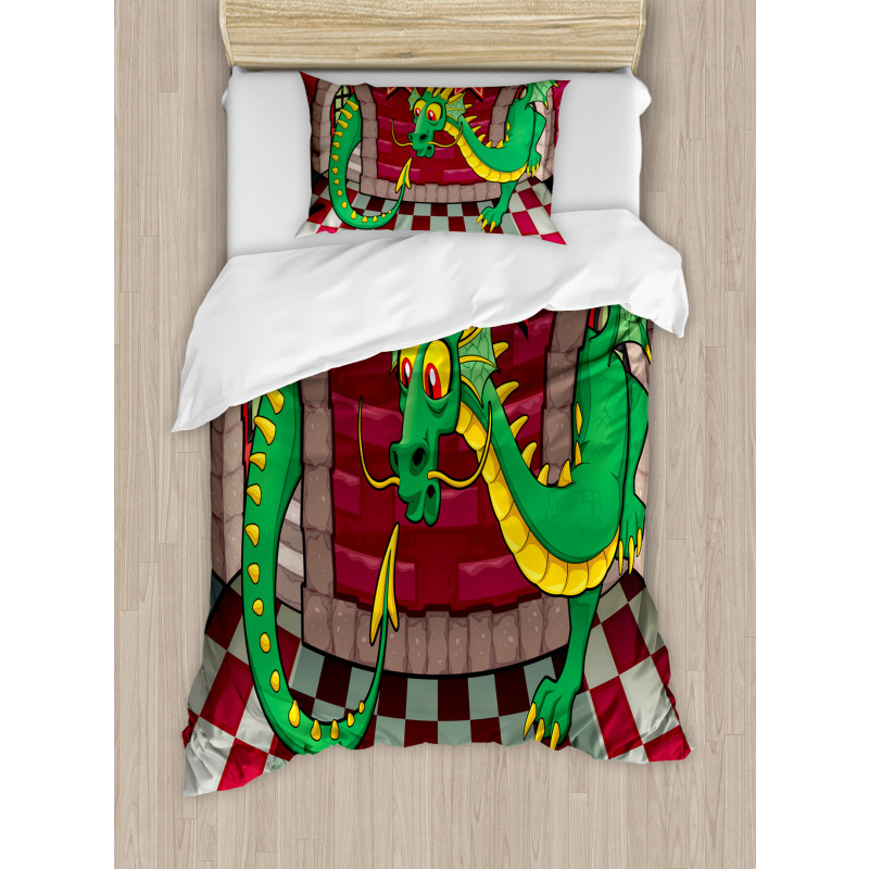 Castle with Dragon Duvet Cover Set