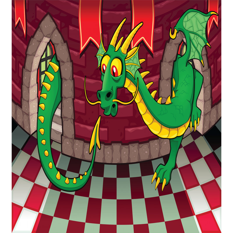Castle with Dragon Duvet Cover Set