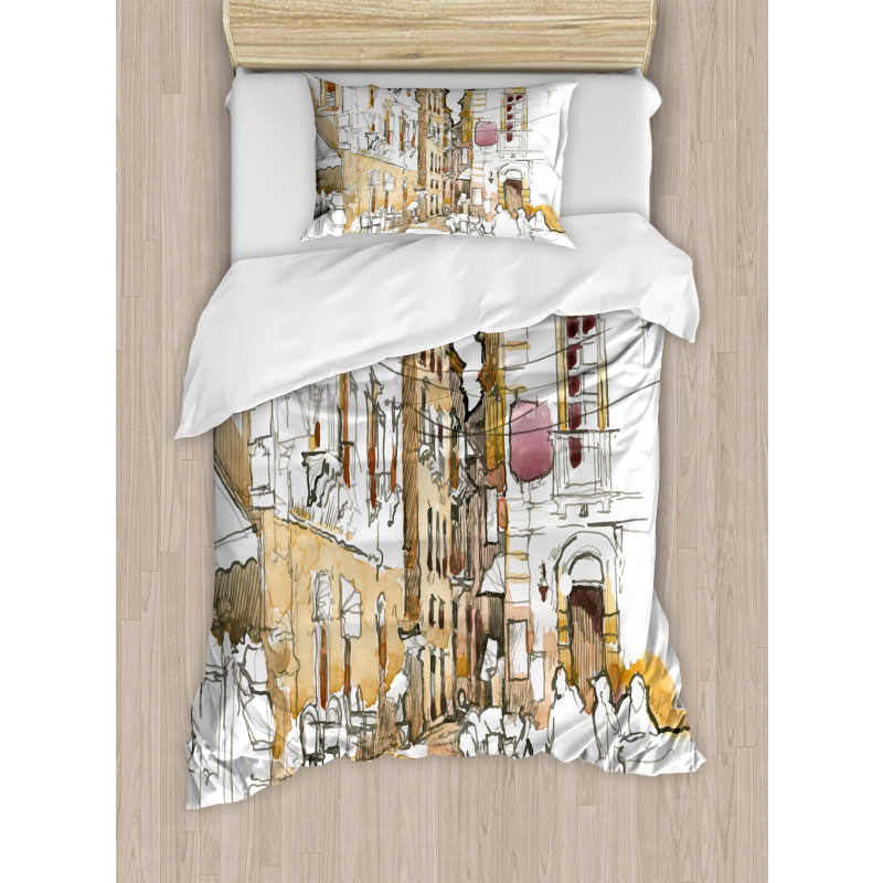 Street Town Sketch Duvet Cover Set