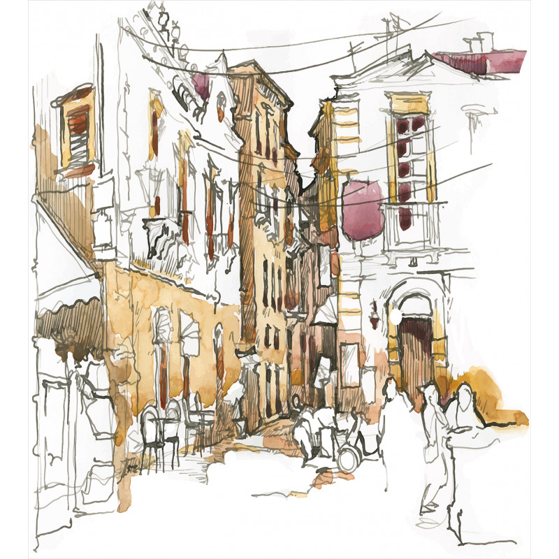 Street Town Sketch Duvet Cover Set