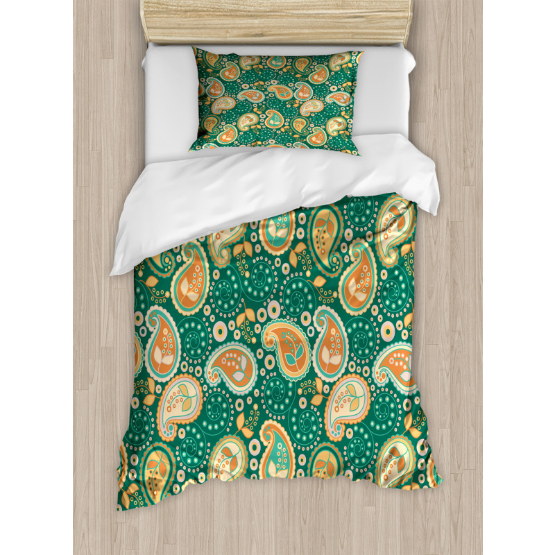 Folkloric Paisley Flowers Duvet Cover Set