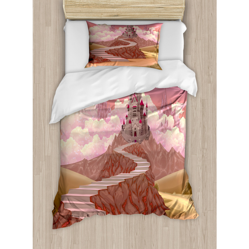 Hill Sunset Castle Duvet Cover Set