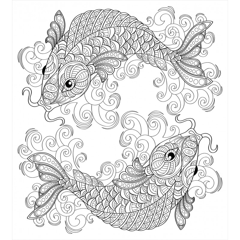 Koi Fish Pattern Duvet Cover Set