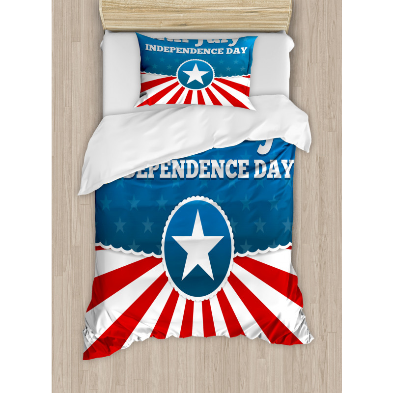 Stars Stripes Patriotic Duvet Cover Set