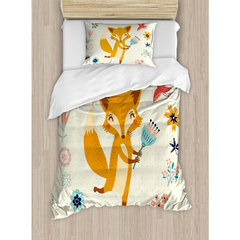 Animal with Floral Duvet Cover Set