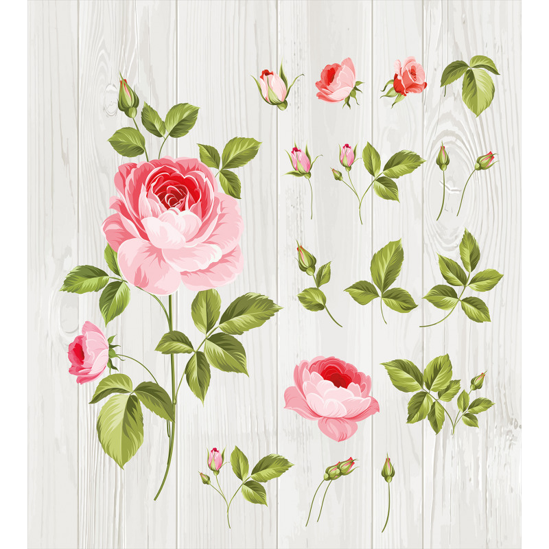 Vintage Rose Petals Leaf Duvet Cover Set