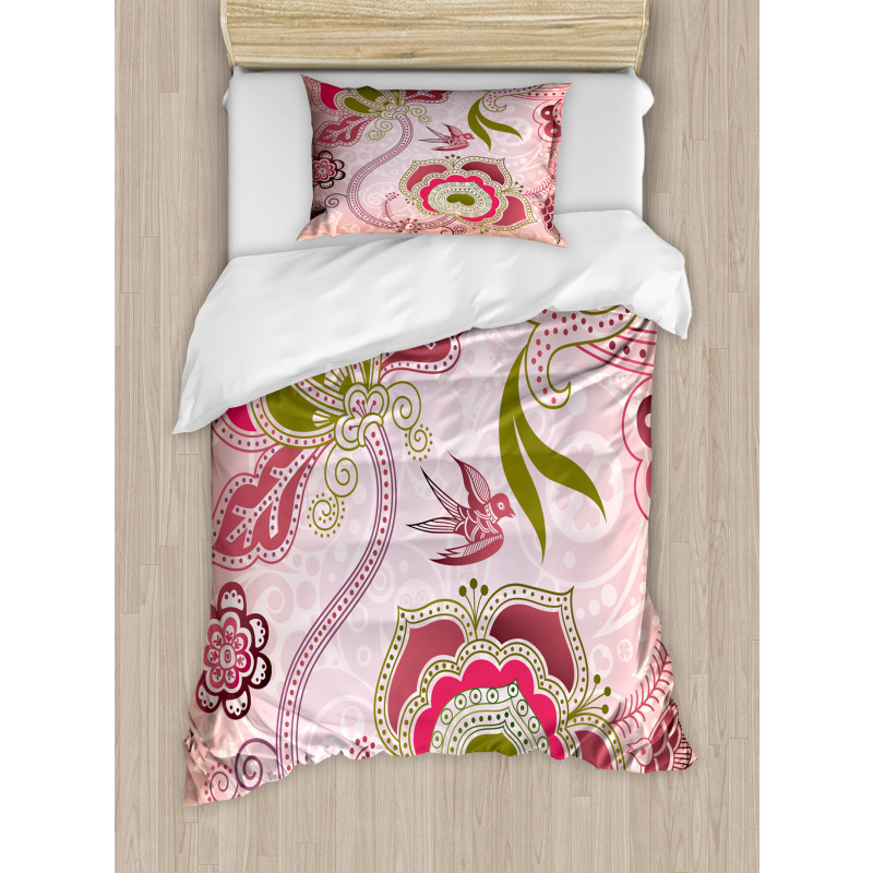 Swirl Leaf Lines Bohem Duvet Cover Set