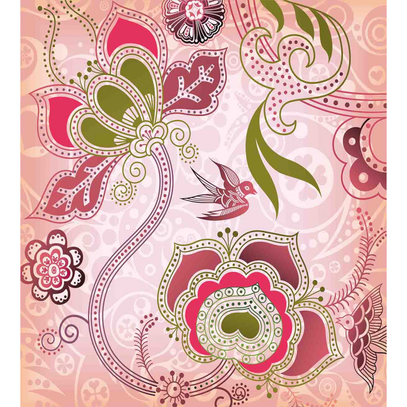 Swirl Leaf Lines Bohem Duvet Cover Set
