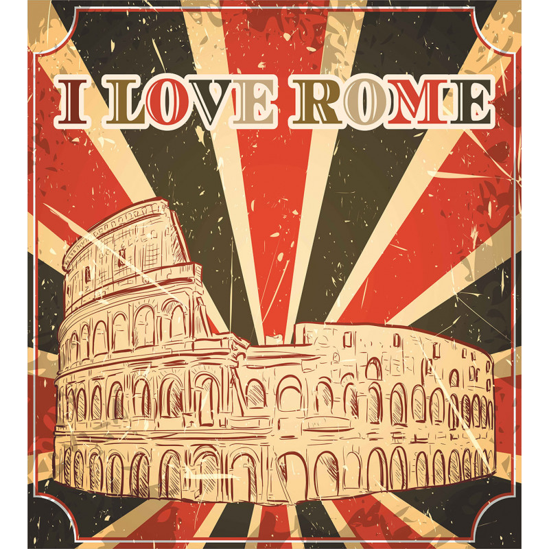 Italian Rome Lettering Duvet Cover Set
