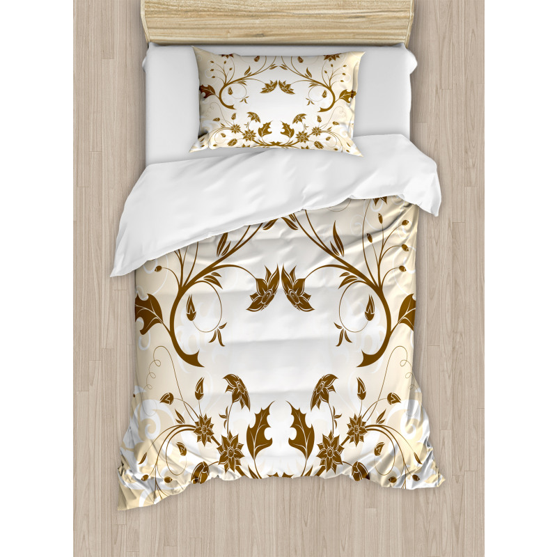 Swirled Petals Leaves Duvet Cover Set