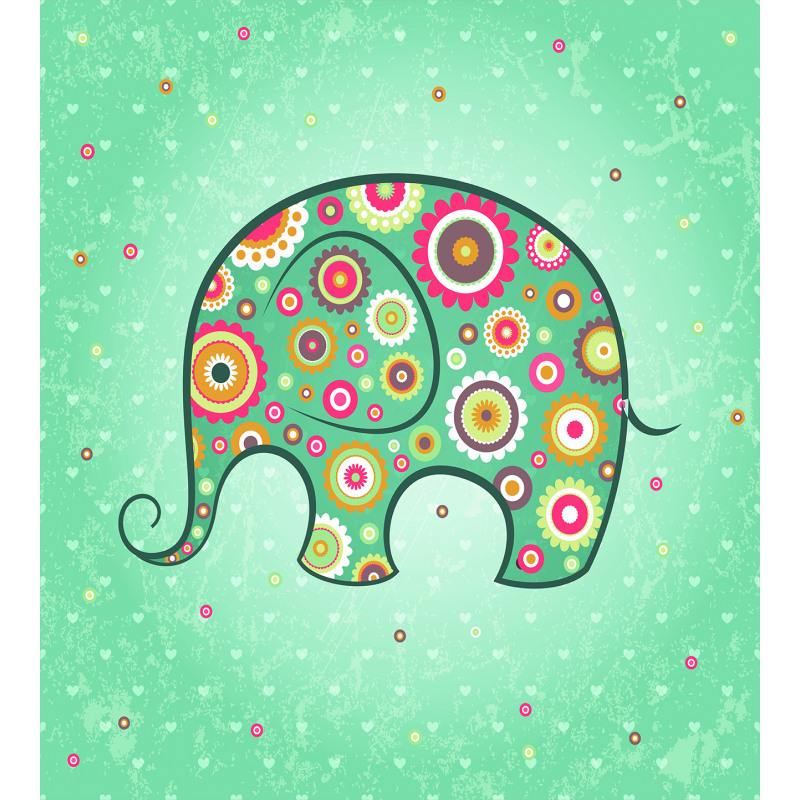 Elephant with Flowers Duvet Cover Set