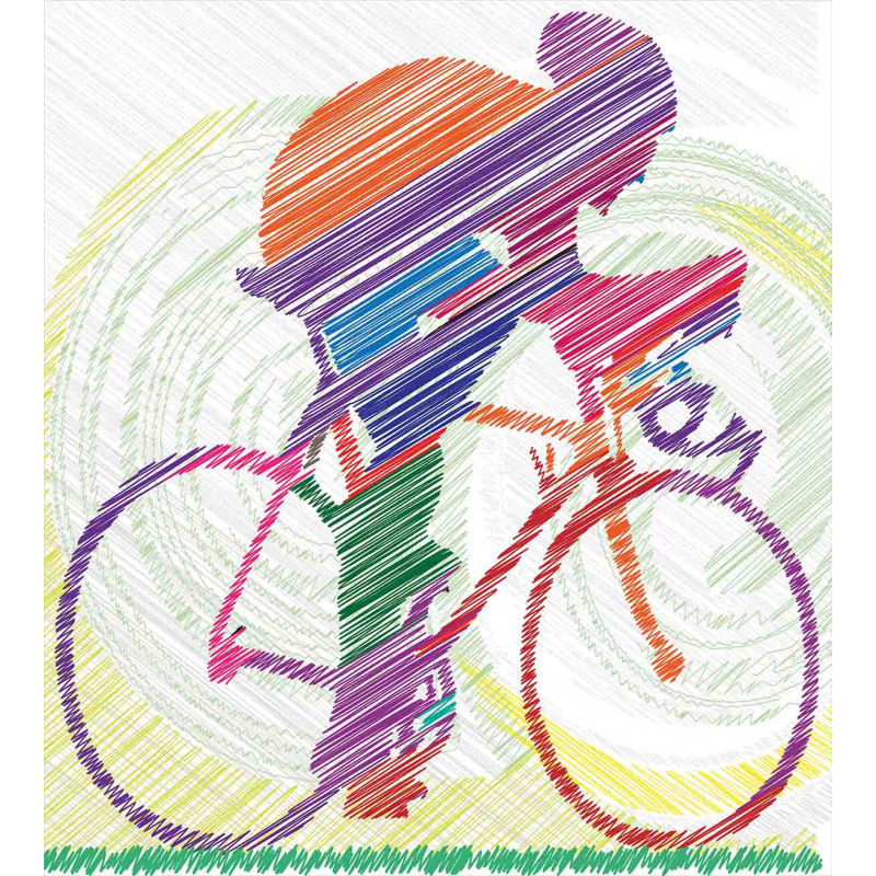 Cycling Man on Bike Duvet Cover Set