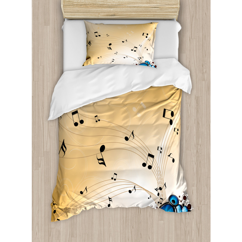 Abstract Melodies Notes Duvet Cover Set