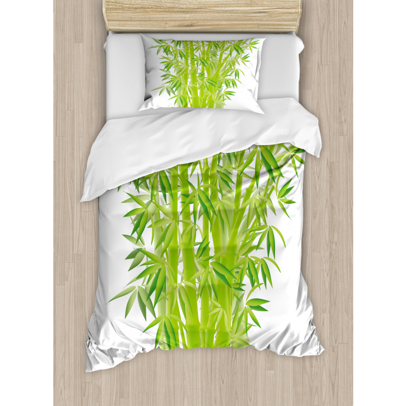 Bamboo Stems with Leaves Duvet Cover Set