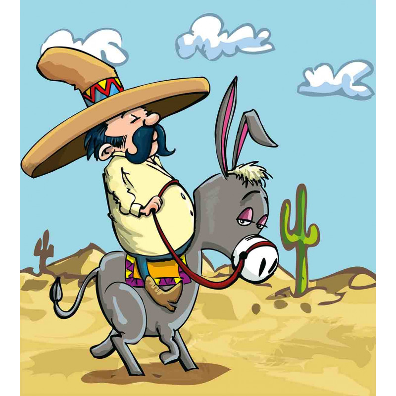 Mexican Man on a Donkey Duvet Cover Set