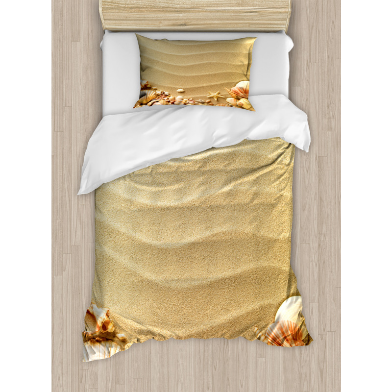 Sand with Sea Shells Duvet Cover Set