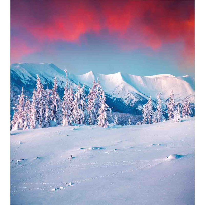 Sunset Snowy Winter Duvet Cover Set