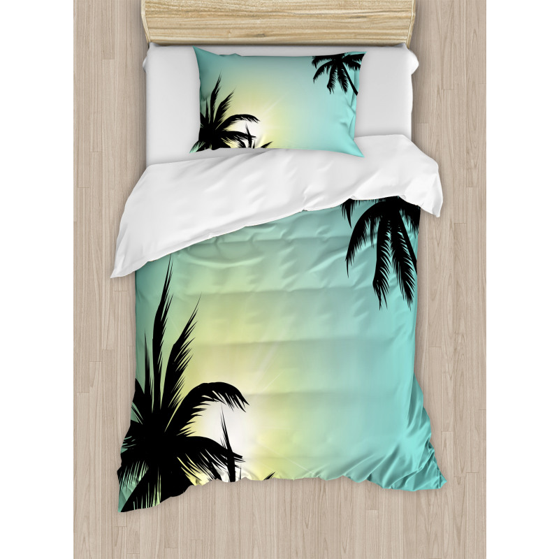 Hawaiian Miami Beach Sun Duvet Cover Set