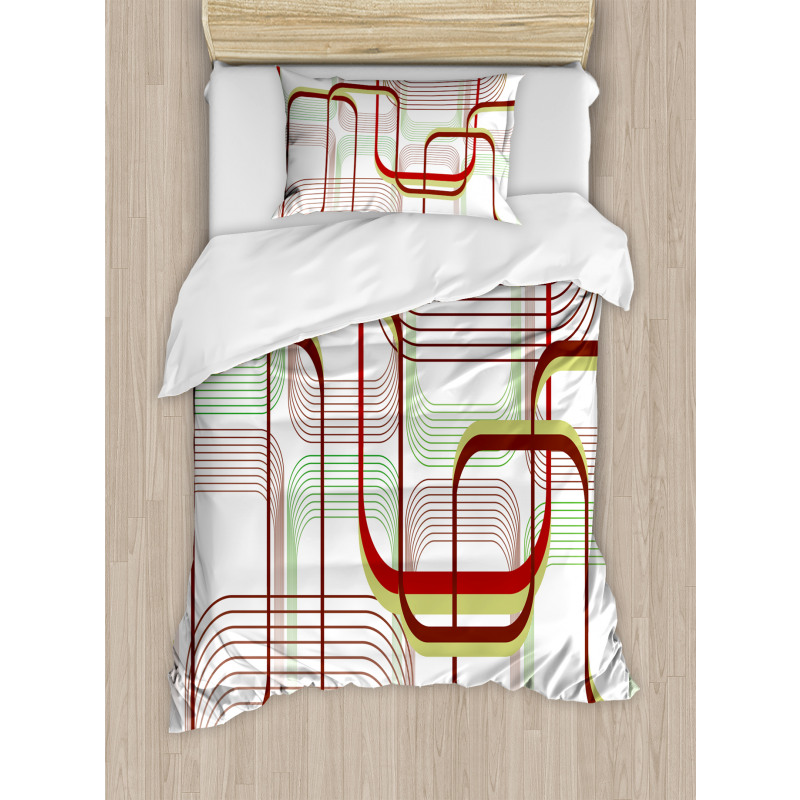 Wavy Abstract Shape Line Duvet Cover Set