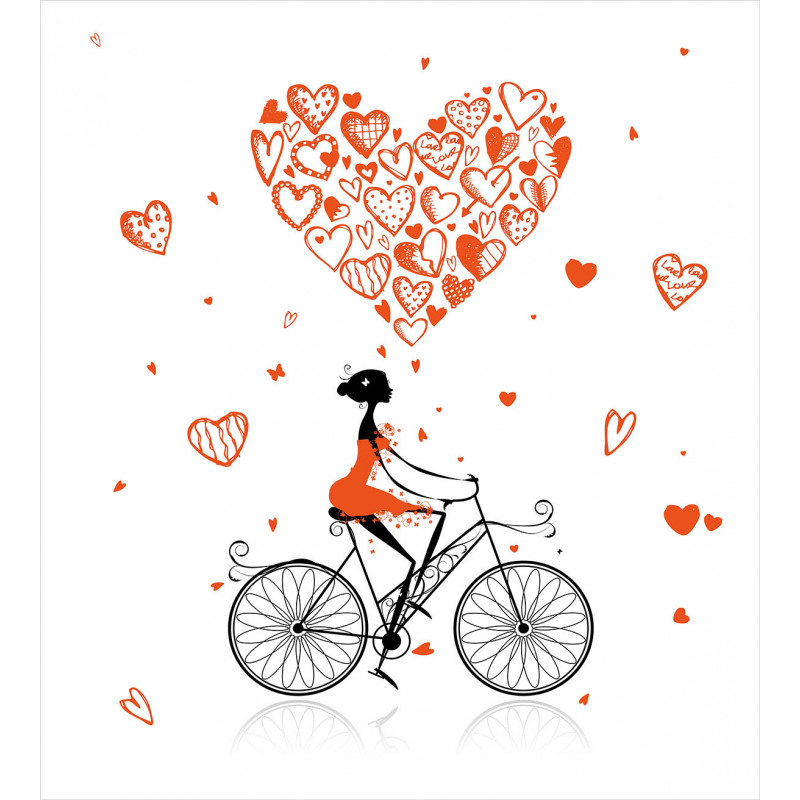 Romantic Cyclist Girl Duvet Cover Set