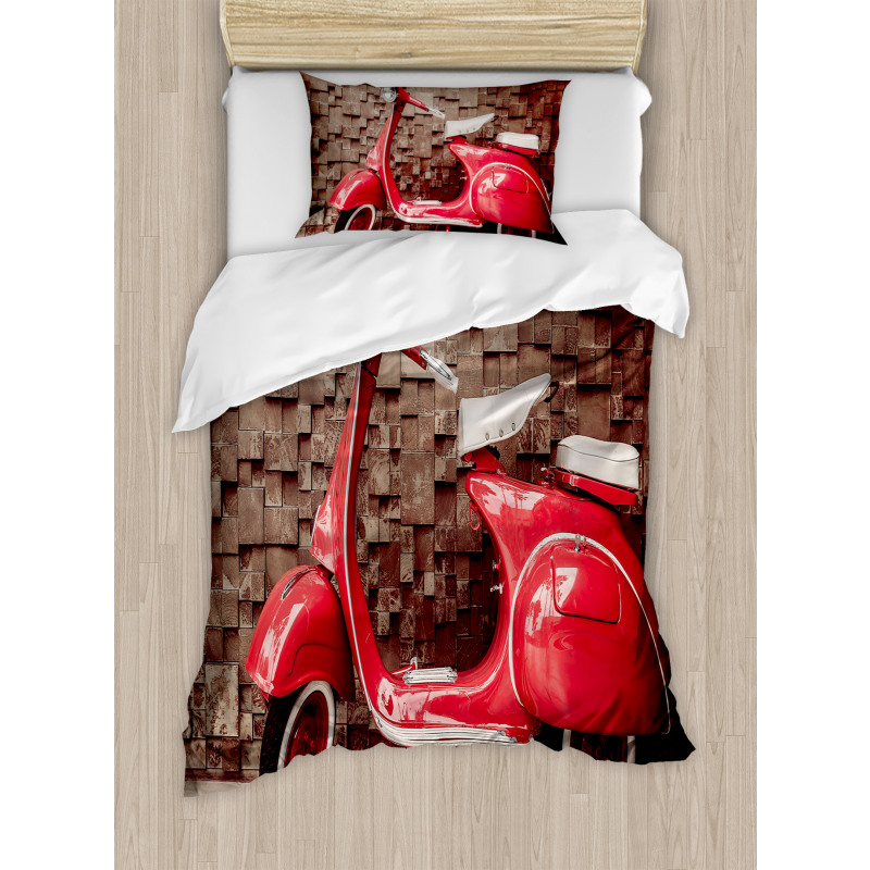 Retro Nostalgic Scooter Duvet Cover Set