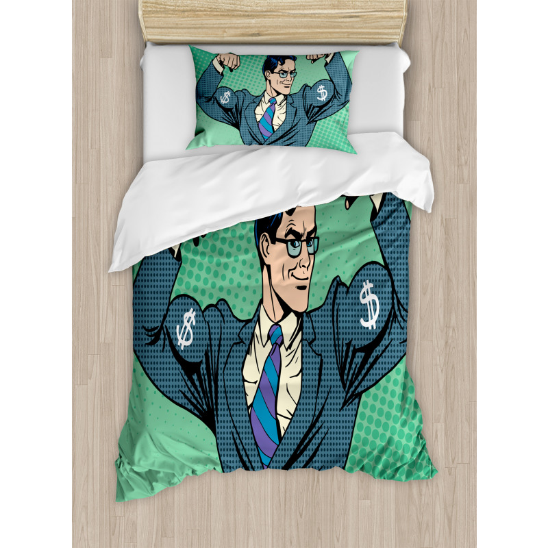 Pop Art Retro Man Duvet Cover Set