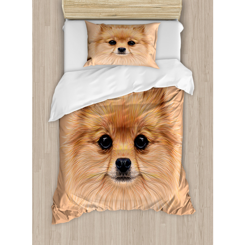 Vintage Pomerian Dog Duvet Cover Set