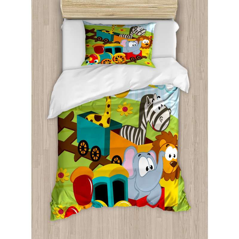 Baby Safari Wild Animals Duvet Cover Set