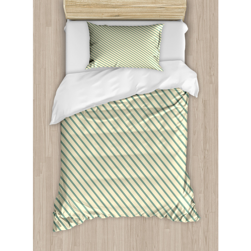 Bias Green Stripes Duvet Cover Set