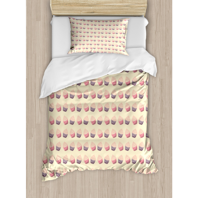 Romantic Cupcake Pattern Duvet Cover Set