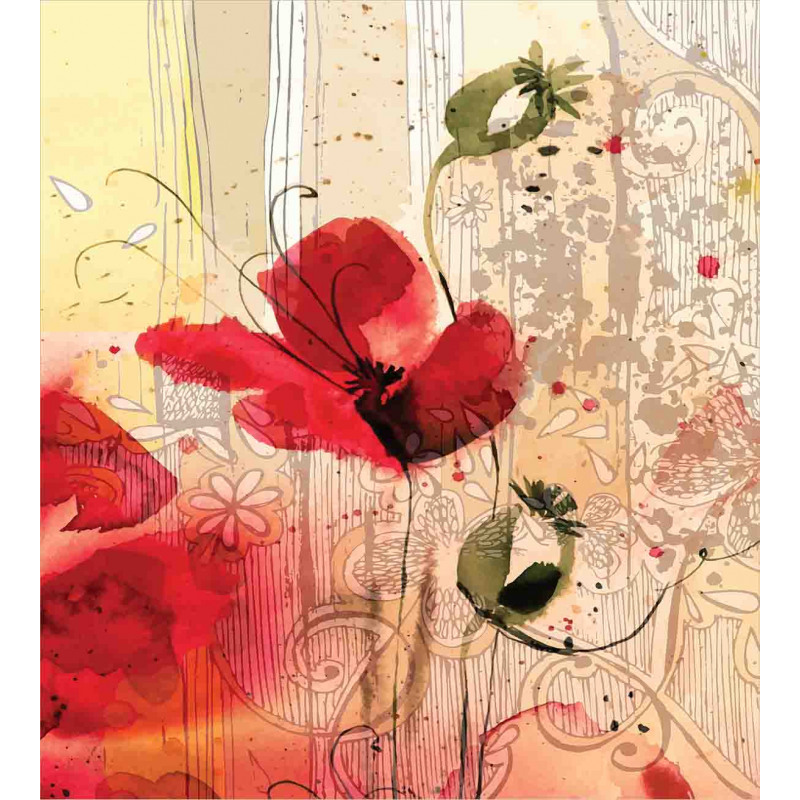 Retro Floral Design Duvet Cover Set