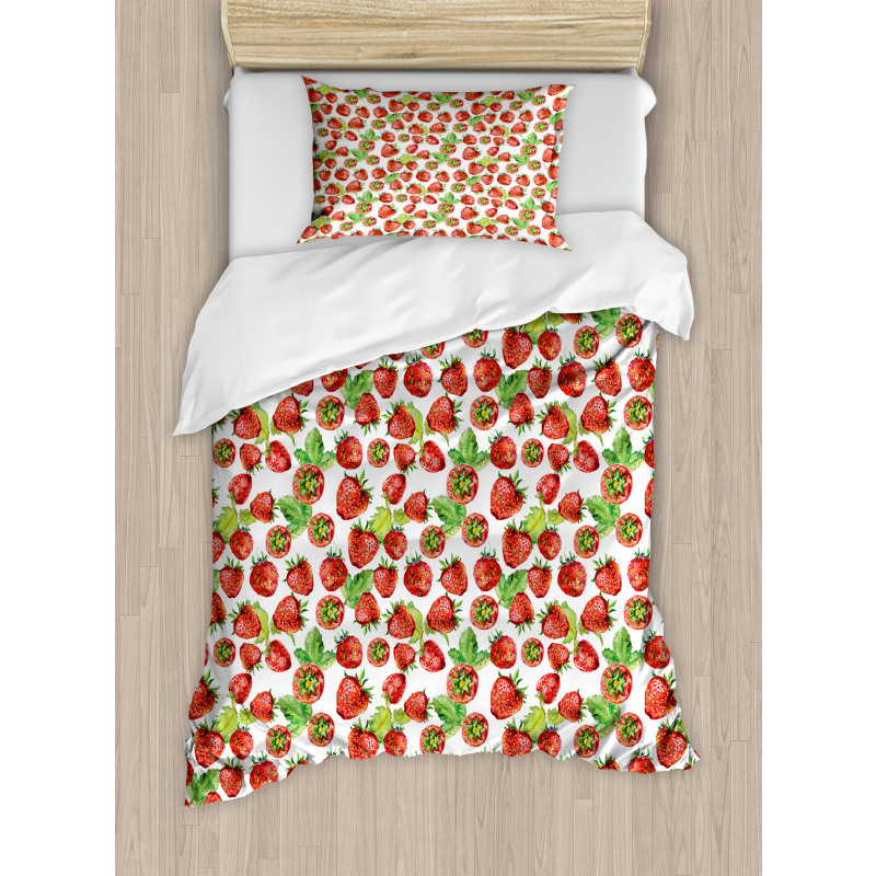 Watercolored Fruits Duvet Cover Set