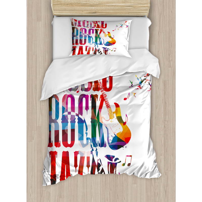 Rock Jazz Lettering Duvet Cover Set