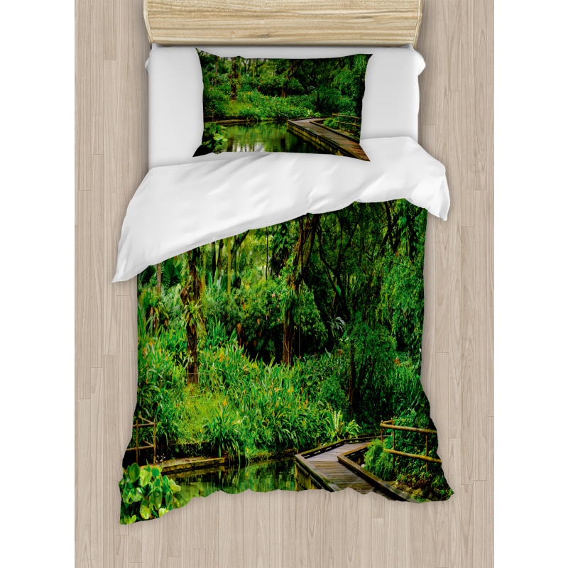 Wild Exotic Forest Pier Duvet Cover Set