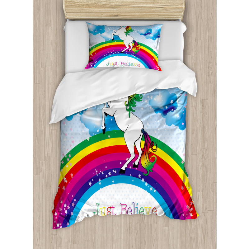 Unicorn Rainbow Fantasy Duvet Cover Set