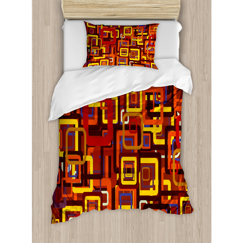 Colorful Trippy Square Duvet Cover Set