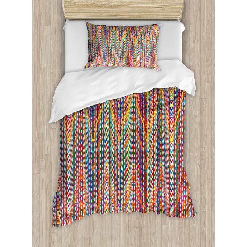 Colorful Zig Zag Lines Duvet Cover Set