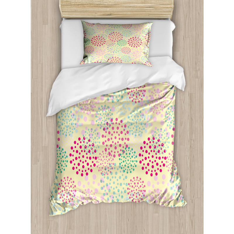 Flowers Polka Dots Duvet Cover Set