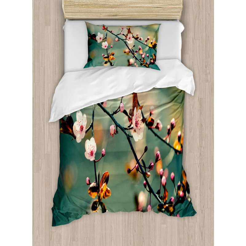 Pink Cherry Sakuras Duvet Cover Set