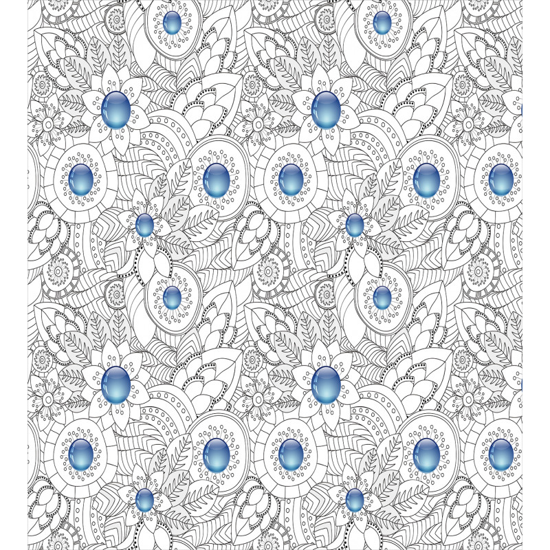 Flowers with Blue Dots Duvet Cover Set
