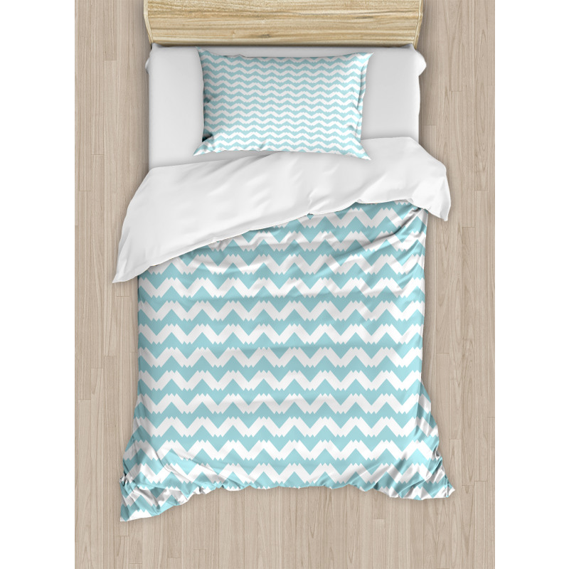 Chevron Snowy Mountaintop Duvet Cover Set